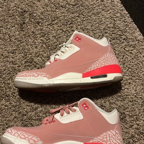 air jordans pink retro 3s size w 6.5 - Picture 3 of 6